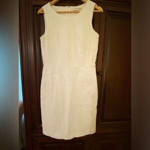 Calvin Klein sleeveless white eyelet sheath dress - size 10